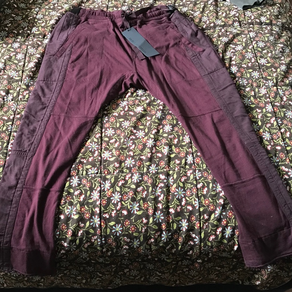 HAIDER ACKERMANN - Burgundy Twill-paneled Cotton Track Pants - Small